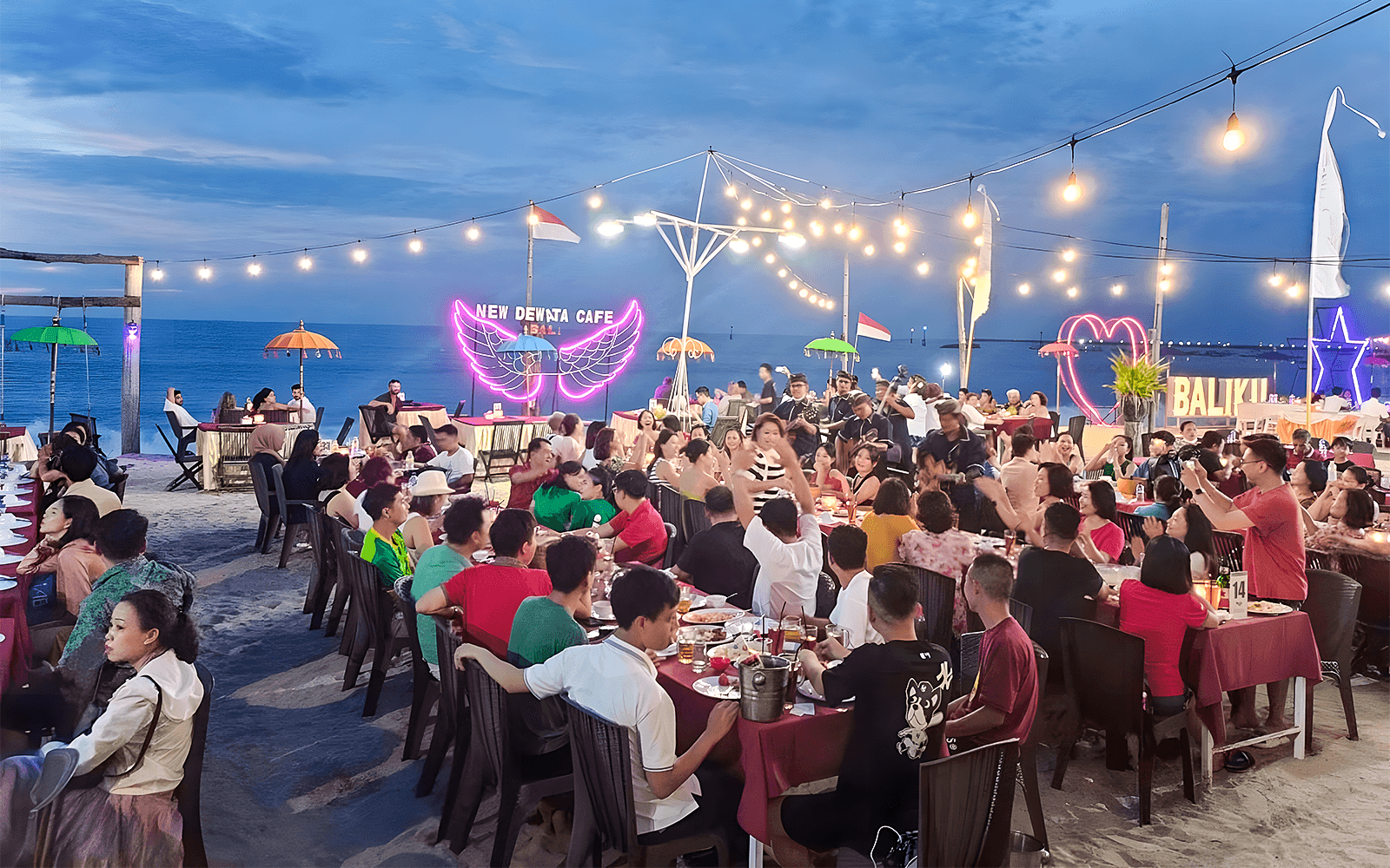 Jimbaran Bali Meeresfrüchte-Dinner im New Dewata Cafe