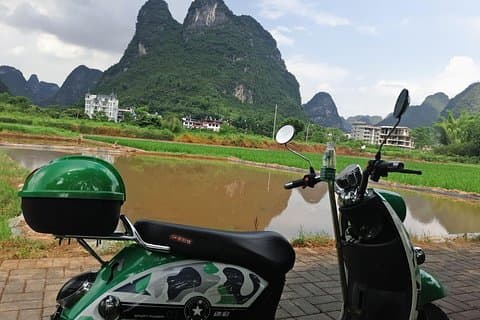 1 día de crucero por el río Guilin Li y campo Yangshuo con tour privado en scooter