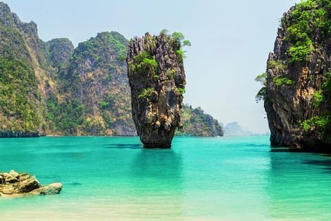 James Bond Island avec gros bateau, canoë et natation