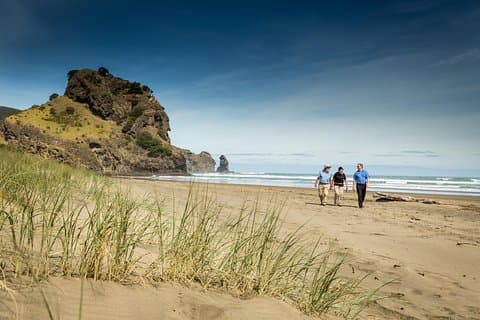 Visite de la ville d'Auckland et des points forts de la côte ouest avec Black Sand Beach.