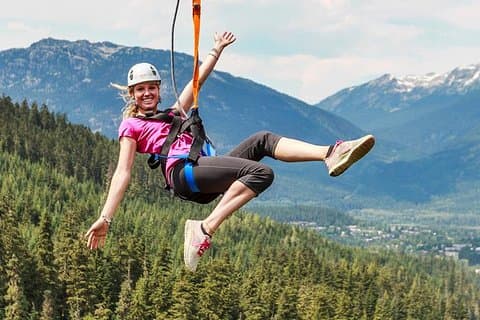 Aventura en tirolina en Whistler