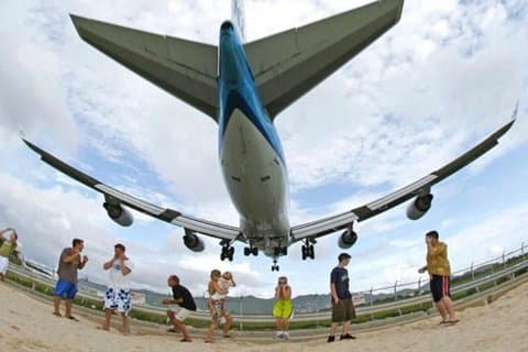マホビーチでの素晴らしい航空機スポッティング