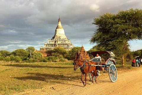 Giro in carrozza a Bagan Horse con spettacolo di burattini