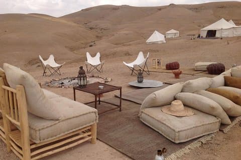 Almoço no Acampamento de Luxo no Grande Deserto de Agafay