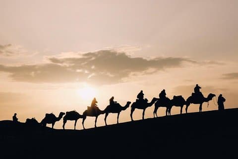 Desert Sunset Camel Ride With Free Tea in The Desert Camp