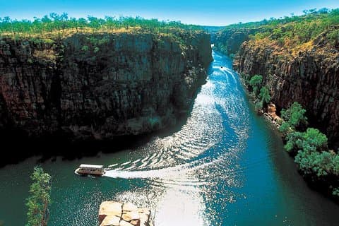 Voo Katherine Gorge saindo de Darwin, com cruzeiro e helicóptero panorâmico