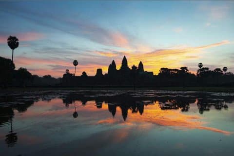 Solopgang over Angkor Wat-templet i Siem Reap