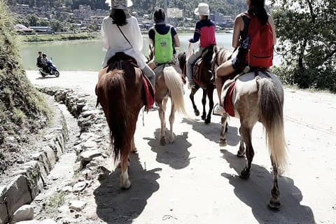 Ridning til Sarangkot, Pony trek i Pokhara til Sarangkot