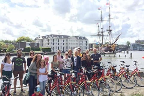 Amsterdam 3 hrs Bike Tour – live guide En/Fr/De/Nl/Sp