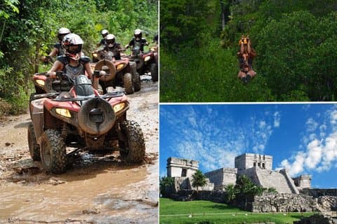 Tulum Adventure (archäologische Zone-Atv-Ziplines-Cenote-Lunch-Getränke-Abseilapparat)