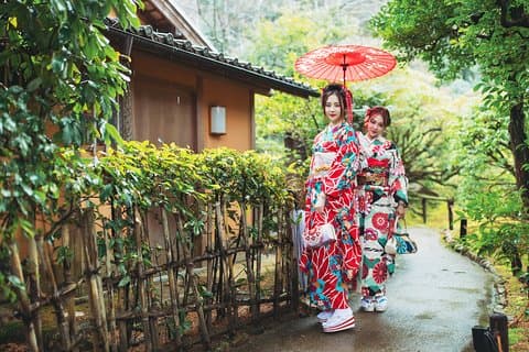 Langermet 'Furisode' Kimono-opplevelse i Kyoto