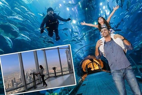 ドバイ水族館＆レベル124ブルジュハリファコンボ