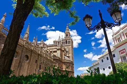 Sevilla katedral, Alcazar, og Jødisk Quarter Hopp-linjen Combo Tour