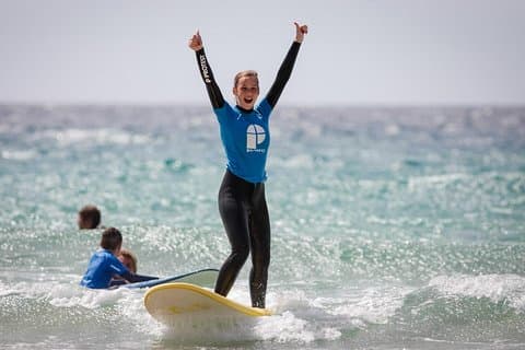 Surfeklasse i Corralejo