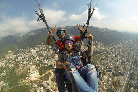 Gleitschirmfahrt über den Libanon - Jounieh Bay