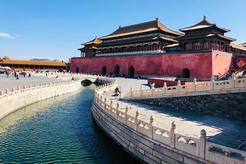 Tianjin strandutflykt till förbjuden stad, Himmelska fridens torg med Bullet Train
