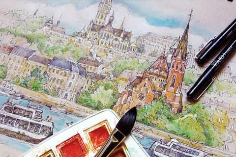 urban sketcher guidede ture med en lokal professionel kunstner