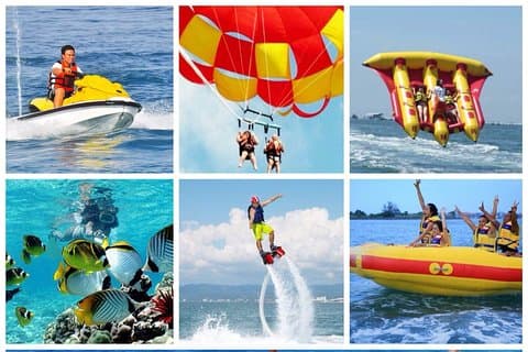 Actividad en la playa de Nusa Dua "Caminante en el océano, aventura en parasailing y banana boat"