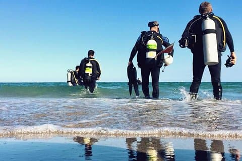 En dag på stranden och dykning