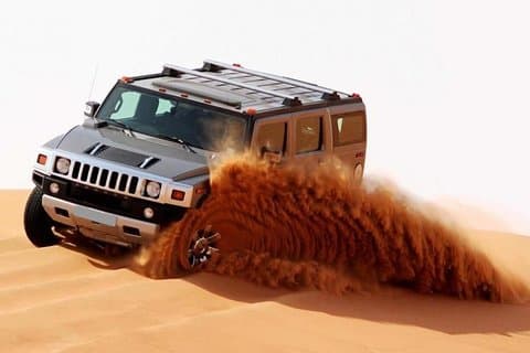Vip Morning Hummer Desert Safari med Camel Ride Sand Boarding & Refreshment