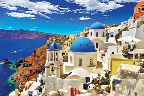 Santorini populära resmål