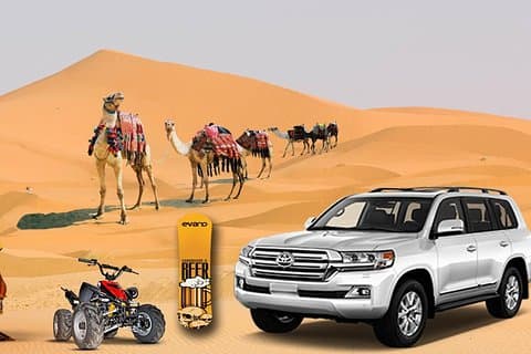Experiencia en el desierto: Cena y actividades en los Emiratos, Camel Ride Sand Board ATV Ride