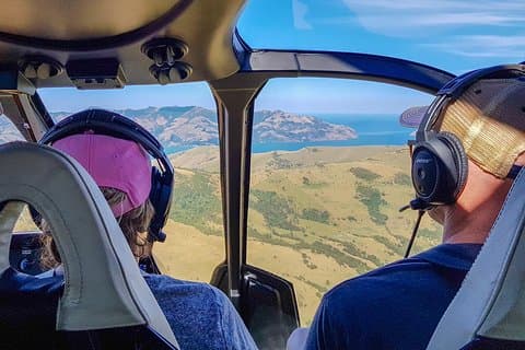 Christchurch naar Akaroa met Garden City Helicopters Christchurch