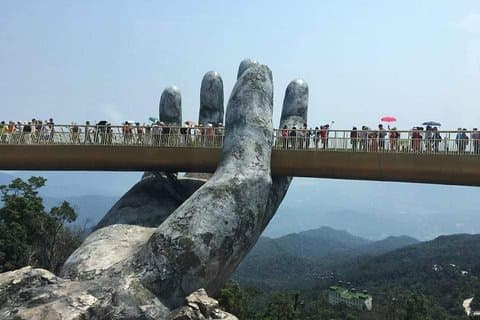 GOLDEN BRIDGE & BA NA HILL in Early moring to Avoid Crowds from DA NANG or HOIAN