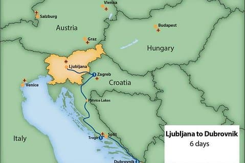 Ljubljana to Dubrovnik in 6 days, Private tour via Zagreb, Plitvice lakes, Split
