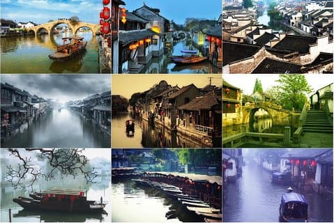 Viagem da vila da água com motorista inglês, Zhujiajiao, Zhouzhuang, Xitang, Tongli, etc.