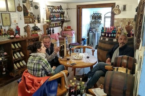 Vinprovning i familjen vingård, känner andan