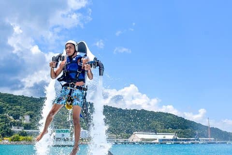 Jetpack et eventyrliv i Cancun. Ekstrem vannaktivitet.