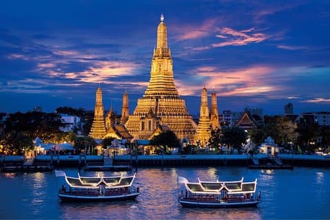 Bangkok de nuit avec cocktail au coucher du soleil - Transport privé