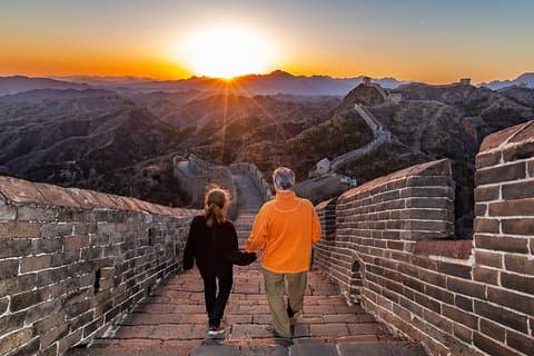 Stor vägg vid Gubeikou och Jinshanling Private Sunset Tour