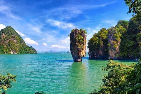 Phuket: 4 i 1 James-Bond-kanopadling Phang-Nga-bukten med storbåt-LNH