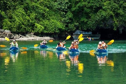 Baie d'Halong 6 - heure Croisière de luxe, Déjeuner buffet, Grottes, Kayak