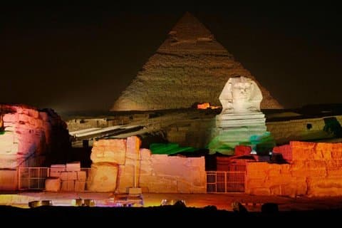 Espectáculo de luz y sonido Entradas a las pirámides de Giza + traslado privado