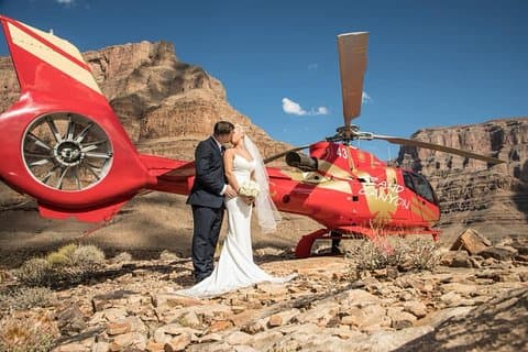 Bröllopspaket med helikopter till Grand Canyon