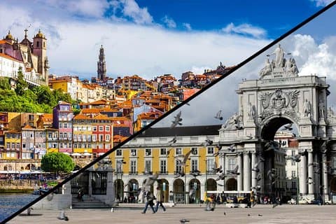 Mellem hovedstæder - Privat rute mellem Porto og Lissabon