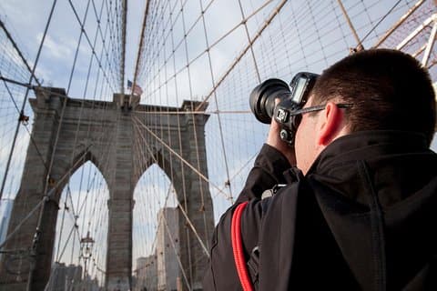 Tour fotografico del ponte di Brooklyn con vista sullo skyline di New York