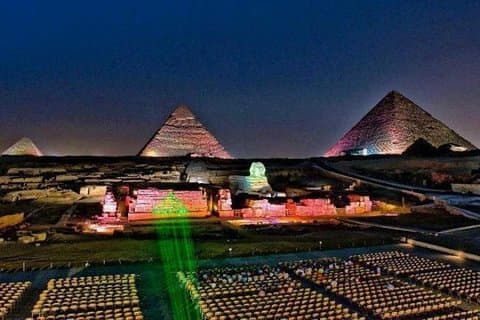 Ton- und Lichtshow der Pyramiden von Gizeh mit privatem Verkehr