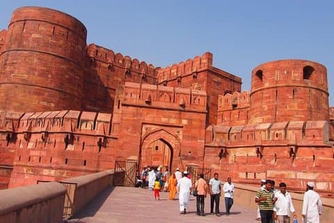 Samme dag (Taj Mahal, Agra Fort og Baby Taj) med bil fra Jaipur