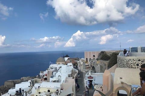 Acessível a cadeiras de rodas: Passeio panorâmico de Santorini - 4h em grupo privado e usuários de cadeira de rodas