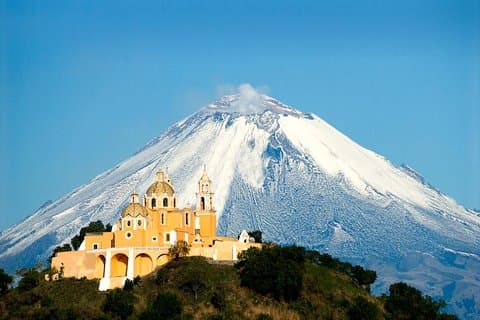 Cholula Magical Twon on a Traditional Tram from Puebla
