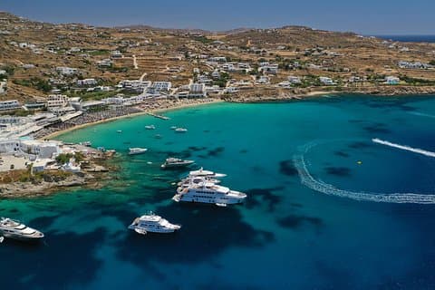 Croisière sur la côte sud de l'île de Mykonos avec déjeuner