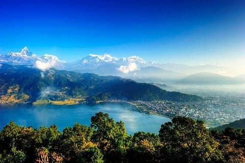 world peace stupa Hiking from lakeside