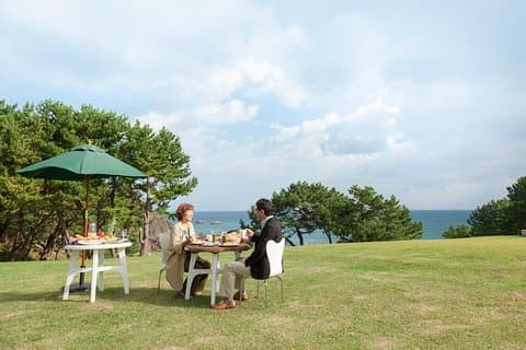 The best morning and Michinoku Shiokaze trail trekking in the Tanesashi Coast natural grassland