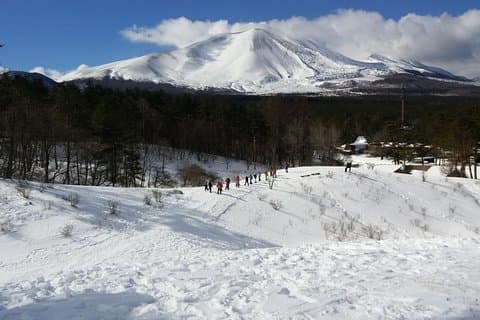 -Sneeuw bergwandelen aan de voet van Asama- Karuizawa Snowshoe Tour