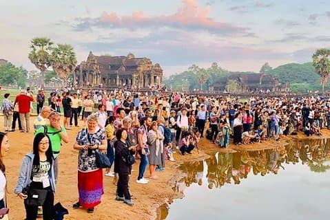 Temps fort du lever du soleil et des temples principaux d'Angkor Wat avec Petit-déjeuner