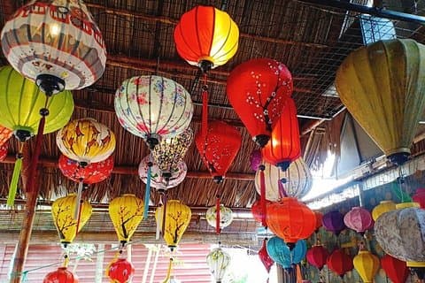 Guided Tour to Thanh Ha Pottery Village,Lantern Making Class & Basket Boat Ride